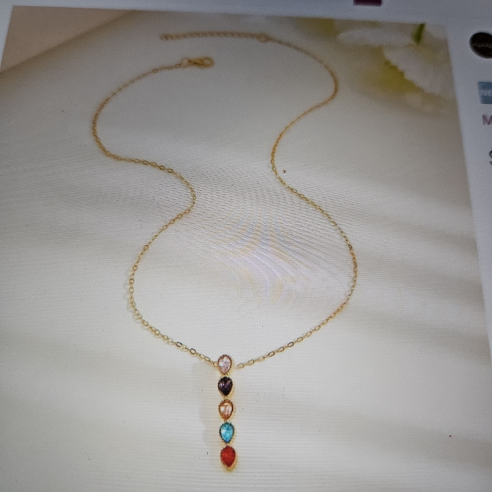 Elegant Multicolor Gemstone Necklace - Picture 4 of 7